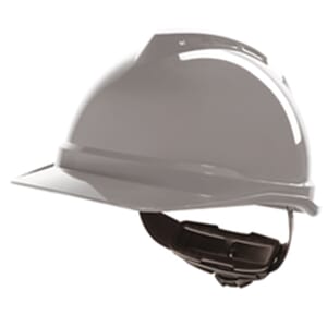 V-Gard 500, Helmet, Non-Vented, Grey, Fas-Trac III PVC 4 Tab
